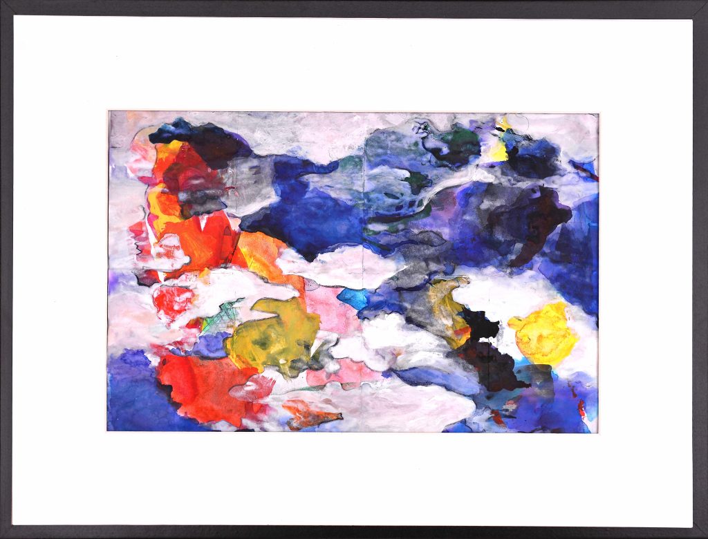 Poveste despre nori III – tehnică mixta pe hârtie – tehnică mixtă, artistă Cristina Marian – Cristina Marian – O Galerie de Artă
