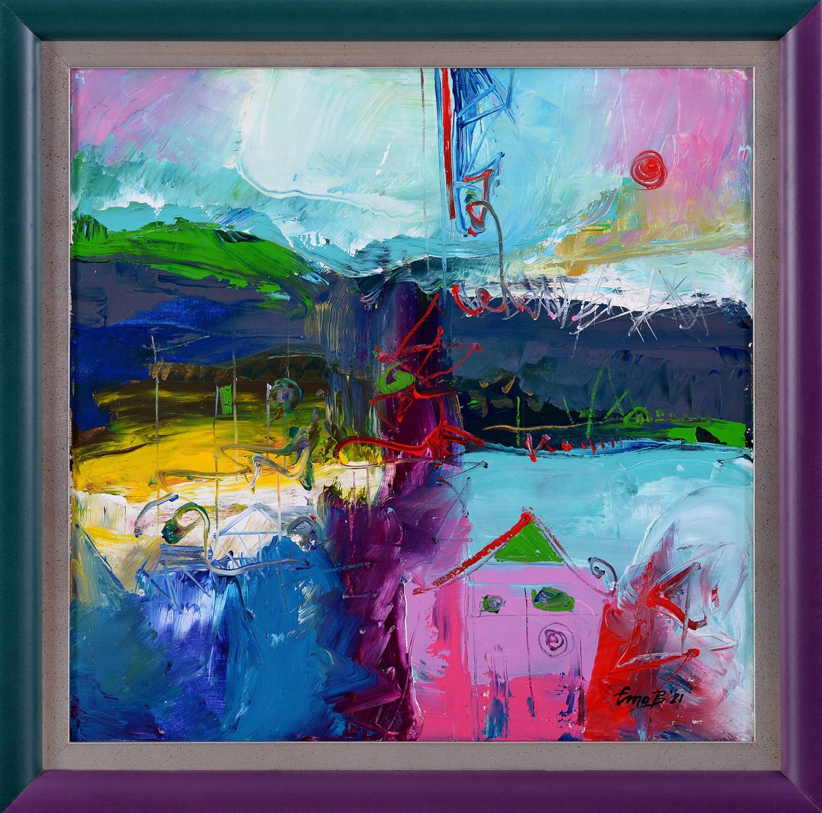 Peisaj – pictură în acrilic, artist Emanuel Bumbu – Emanuel Bumbu – O Galerie de Artă