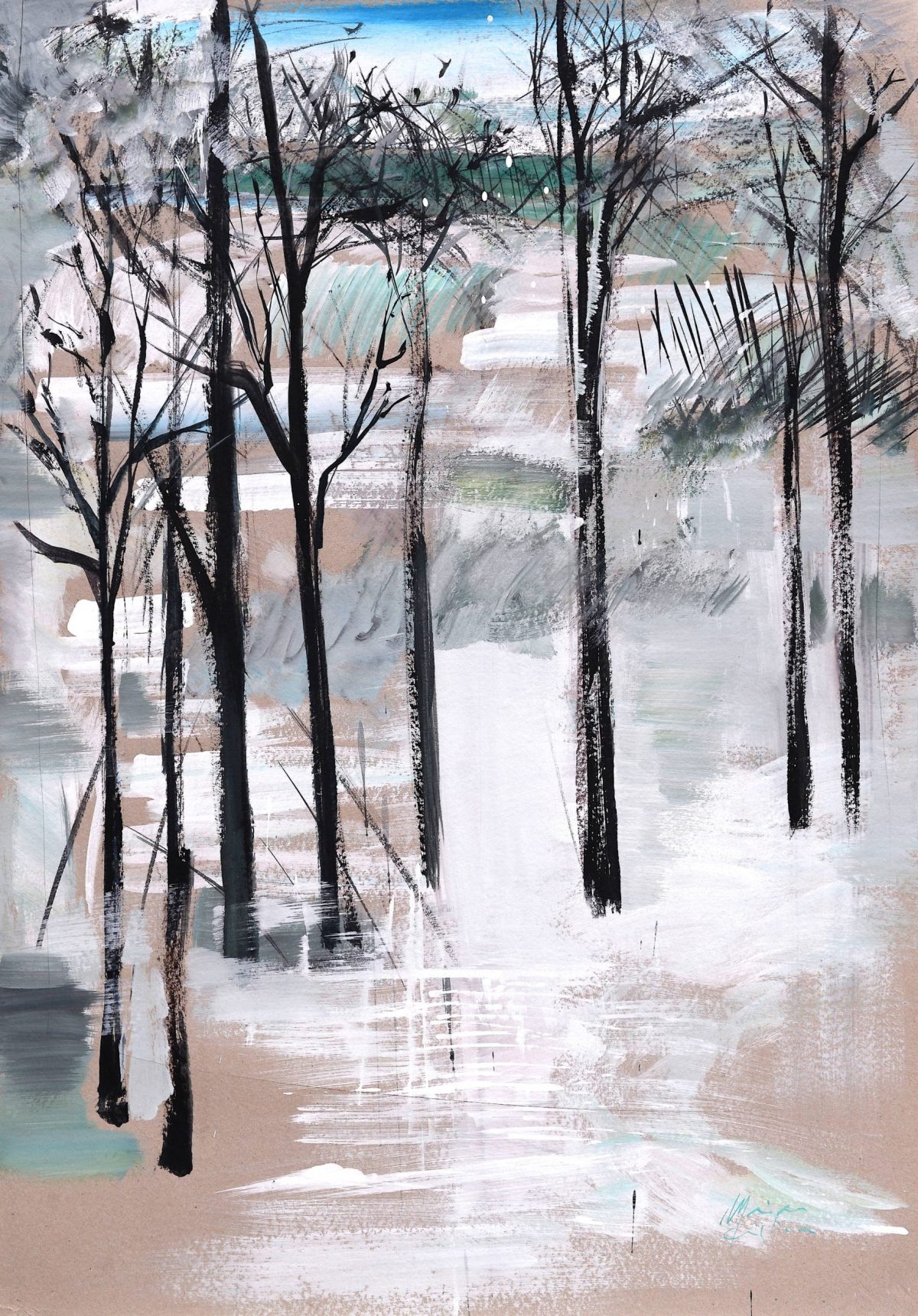 Prima zapada – pictură în acrilic, artistă Cristina Marian – Cristina Marian – O Galerie de Artă