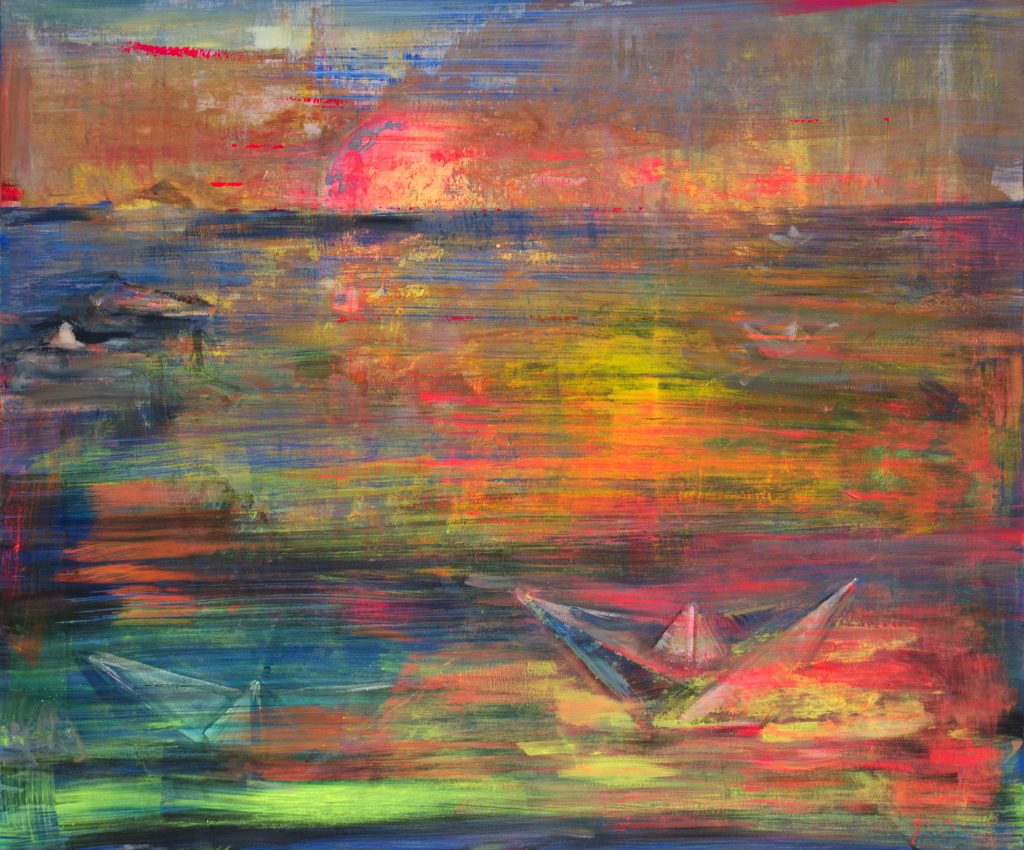 Altădată vara – pictură în acrilic, artistă Cristina Marian – Cristina Marian – O Galerie de Artă