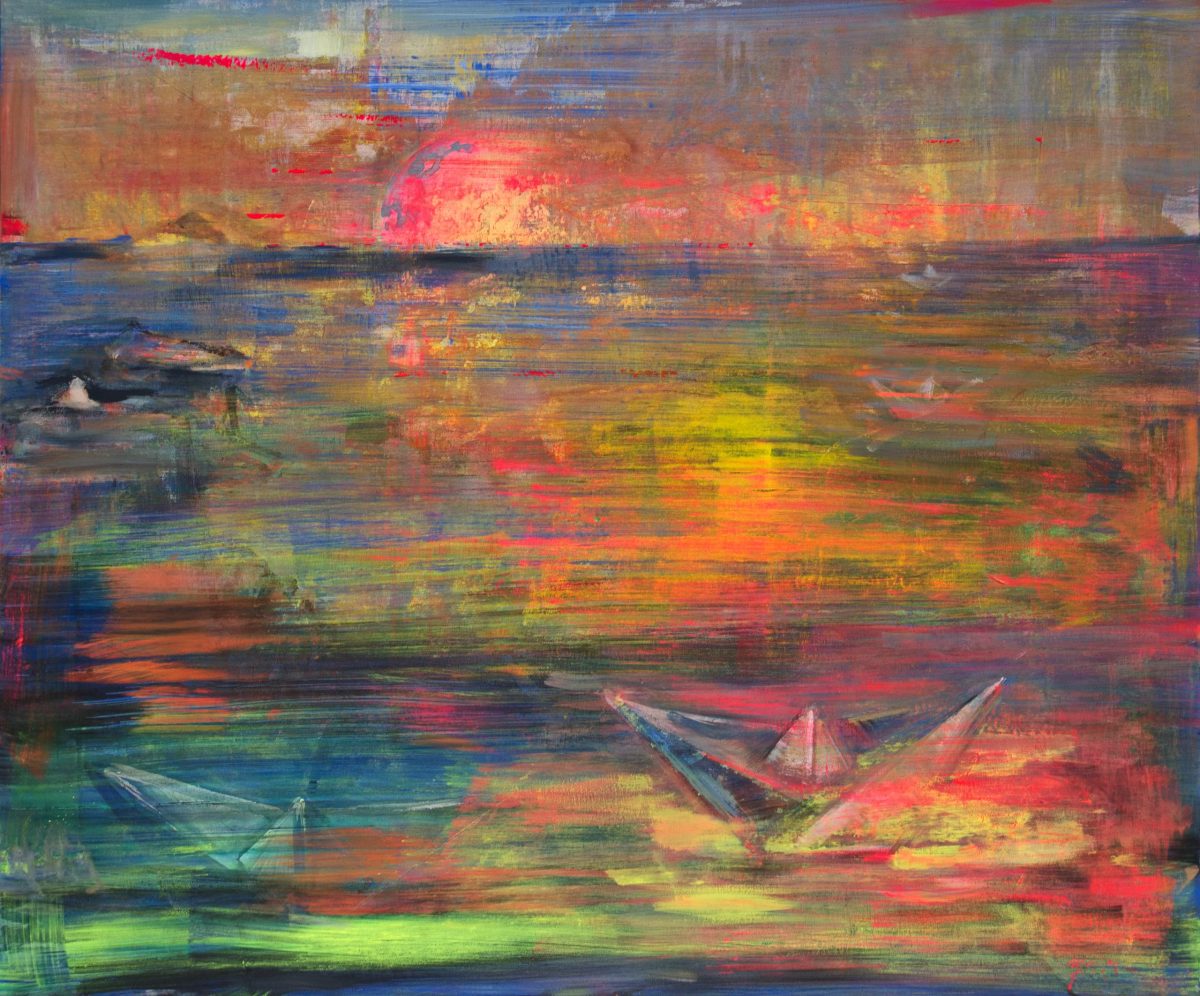 Altădată vara – pictură în acrilic, artistă Cristina Marian – Cristina Marian – O Galerie de Artă