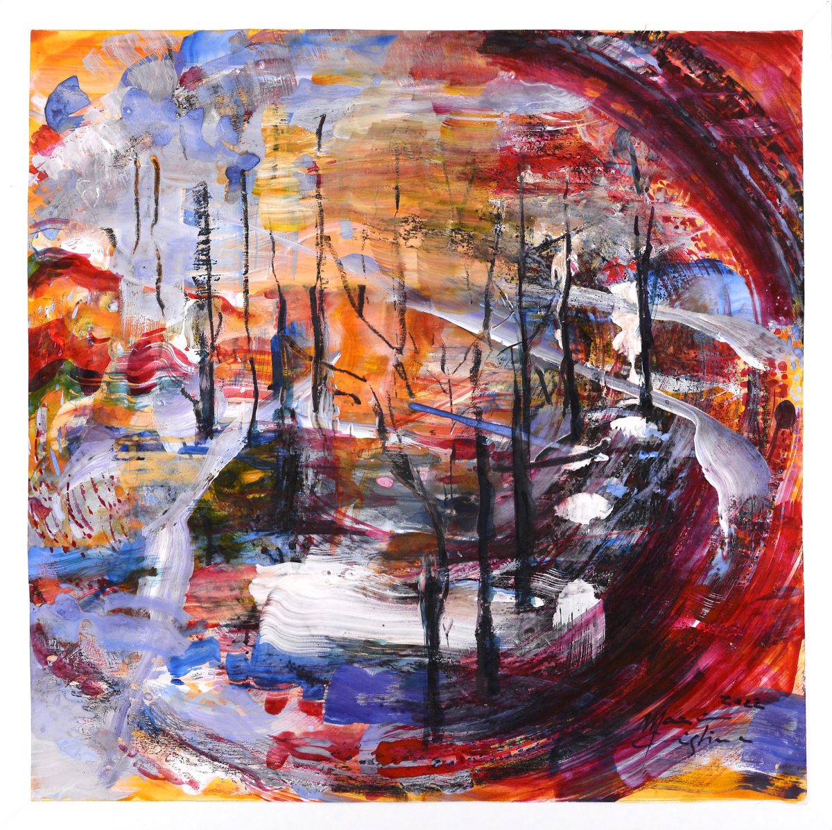 Regenerare prin rosu – tehnică mixta – tehnică mixtă, artistă Cristina Marian – Cristina Marian – O Galerie de Artă