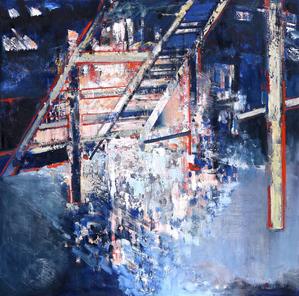 Podul bunicii (I) – pictură în ulei, artistă Cristina Marian – Cristina Marian – O Galerie de Artă