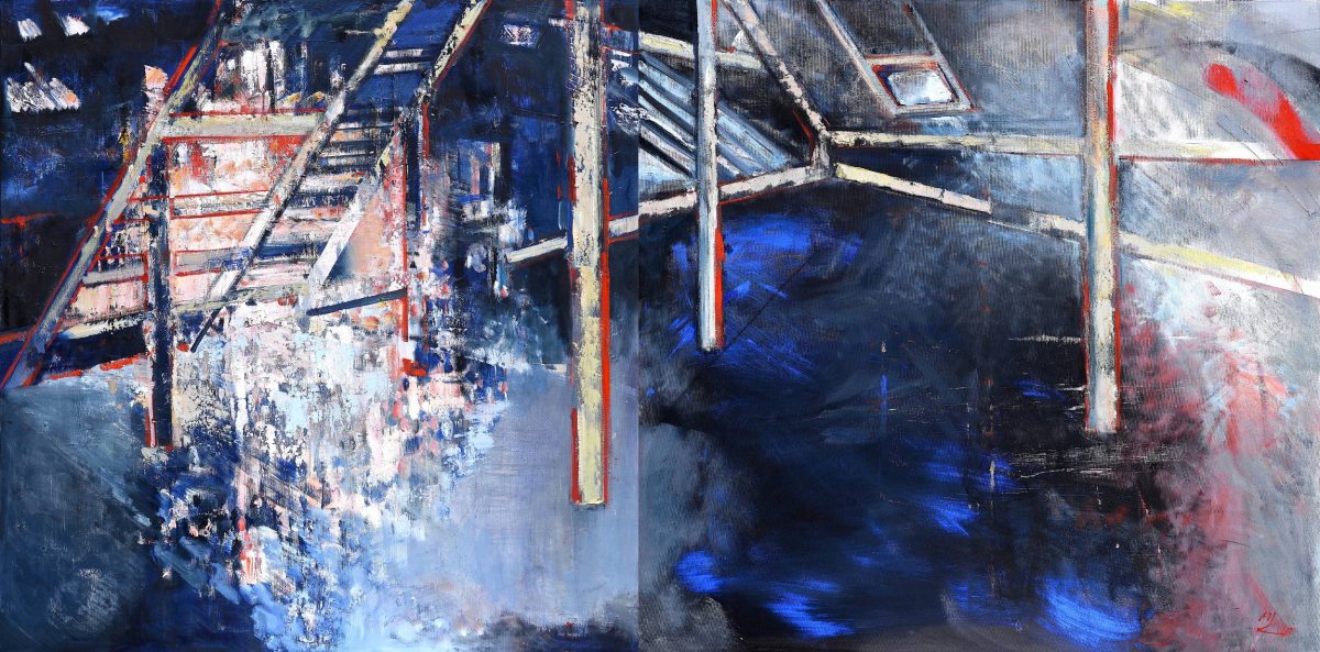 Podul bunicii (I) si (II) – diptic – pictură în ulei, artistă Cristina Marian – Cristina Marian – O Galerie de Artă
