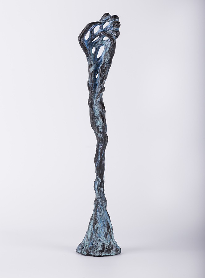 Curgere – sculptură în lut ars patinat, artist Petru Leahu – Petru Leahu – O Galerie de Artă