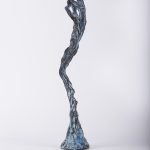 Curgere – sculptură în lut ars patinat, artist Petru Leahu – Petru Leahu – O Galerie de Artă