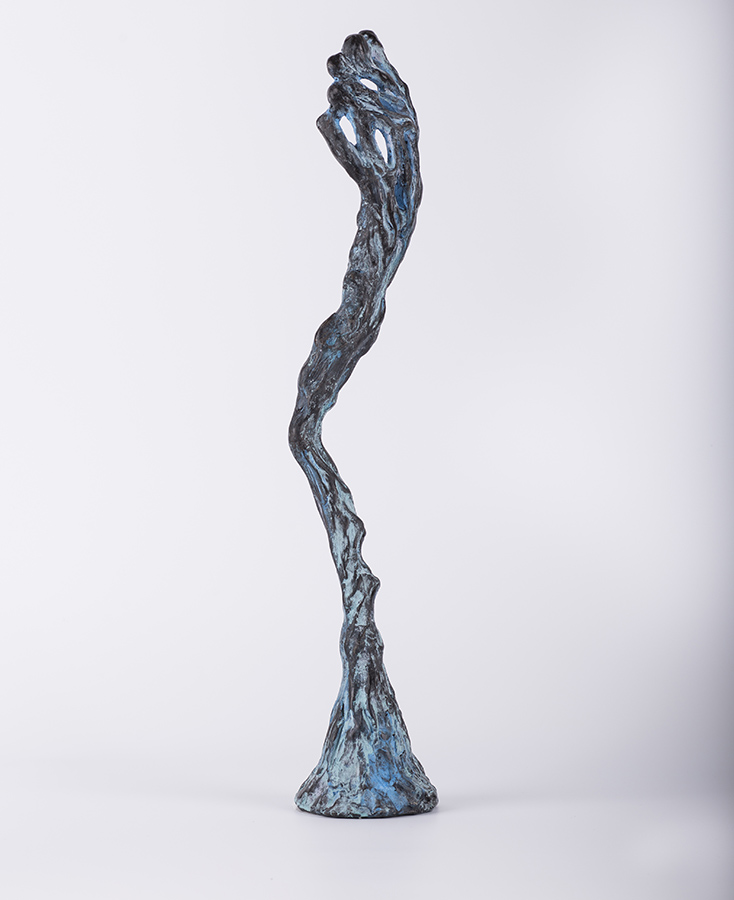 Curgere – sculptură în lut ars patinat, artist Petru Leahu – Petru Leahu – O Galerie de Artă