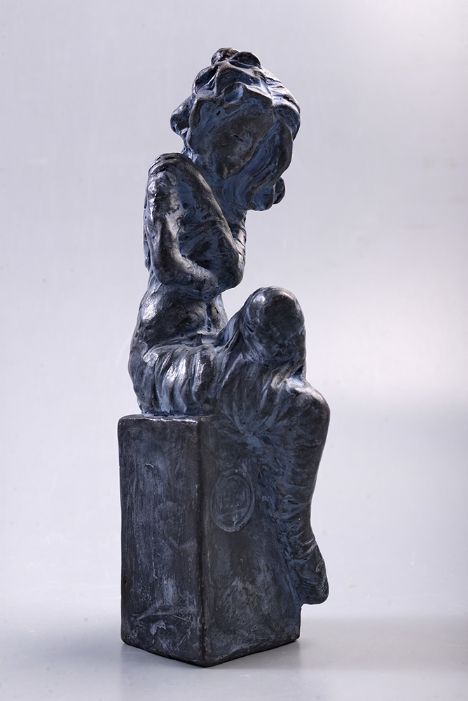 Însingurare – ceramică patinată, artist Petru Leahu – Petru Leahu – O Galerie de Artă
