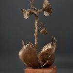 Floare – sculptură în bronz, artist Liviu Bumbu – Liviu Bumbu – O Galerie de Artă