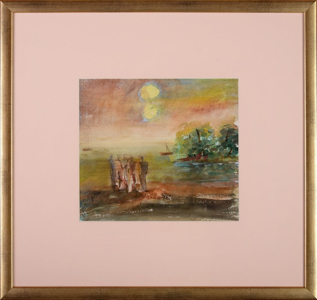 Grup pe ţărm – acuarelă, artist Octavian Cosman – Octavian Cosman – O Galerie de Artă