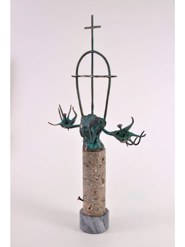 Răstignire – sculptură în bronz, artist Liviu Bumbu – Liviu Bumbu – O Galerie de Artă