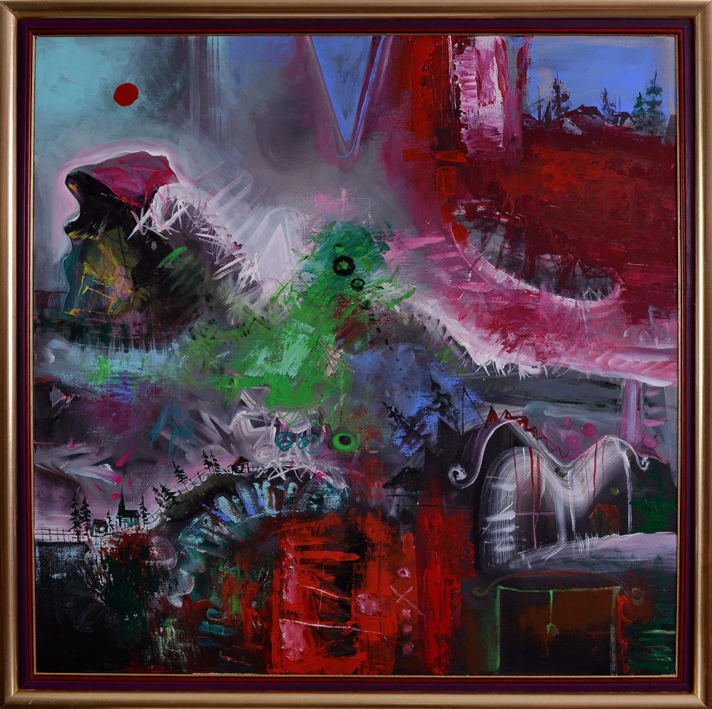 Sat înnegurat – pictură în acrilic, artist Emanuel Bumbu – Emanuel Bumbu – O Galerie de Artă