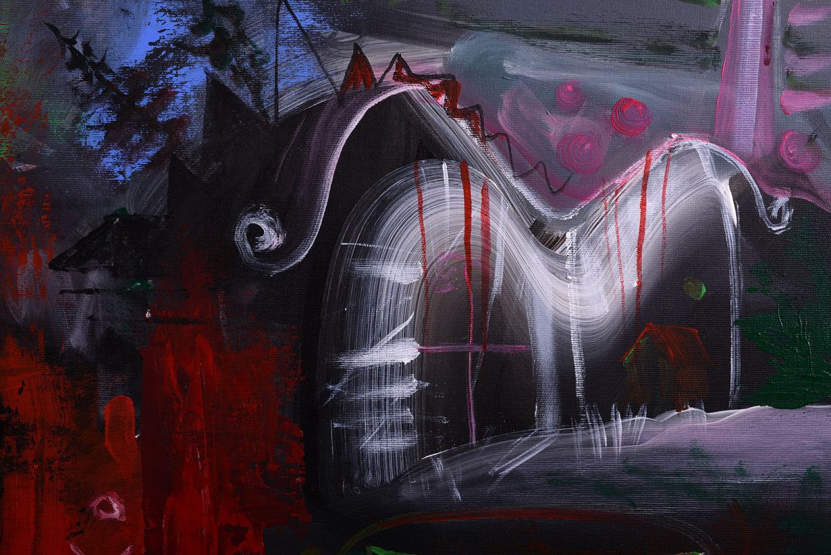 Sat înnegurat – pictură în acrilic, artist Emanuel Bumbu – Emanuel Bumbu – O Galerie de Artă