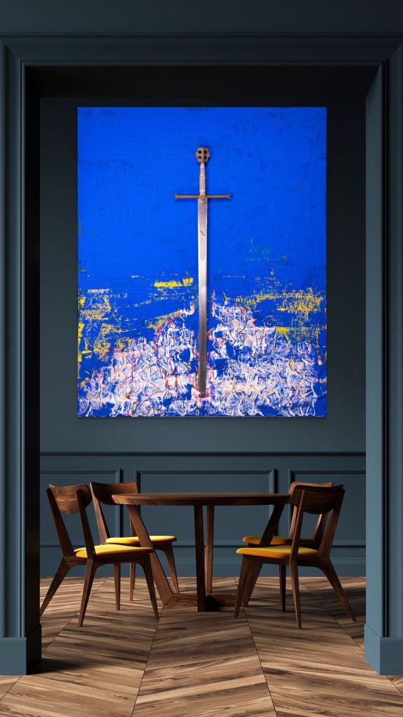 Unealta Dreptații – instalație, tehnică mixtă, pe placaj – tehnică mixtă, artist Iurie Cojocaru – Iurie Cojocaru – O Galerie de Artă