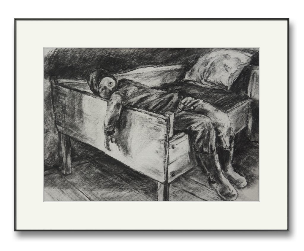 Absent – cărbune pe hârtie, artist Björn Reinhardt – Björn Reinhardt – O Galerie de Artă