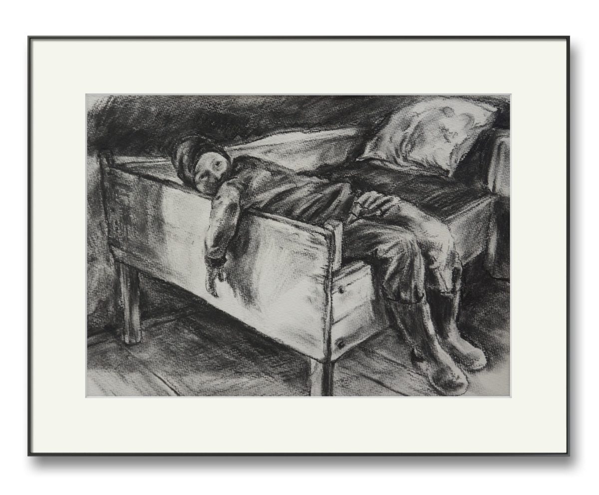 Absent – cărbune pe hârtie, artist Björn Reinhardt – Björn Reinhardt – O Galerie de Artă