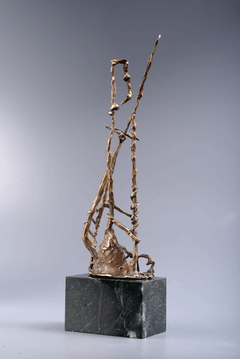 Construcții I – sculptură în bronz, artist Liviu Bumbu – Liviu Bumbu – O Galerie de Artă