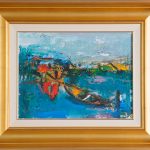 Dialog între barci – pictură în ulei, artist Iurie Cojocaru – Iurie Cojocaru – O Galerie de Artă