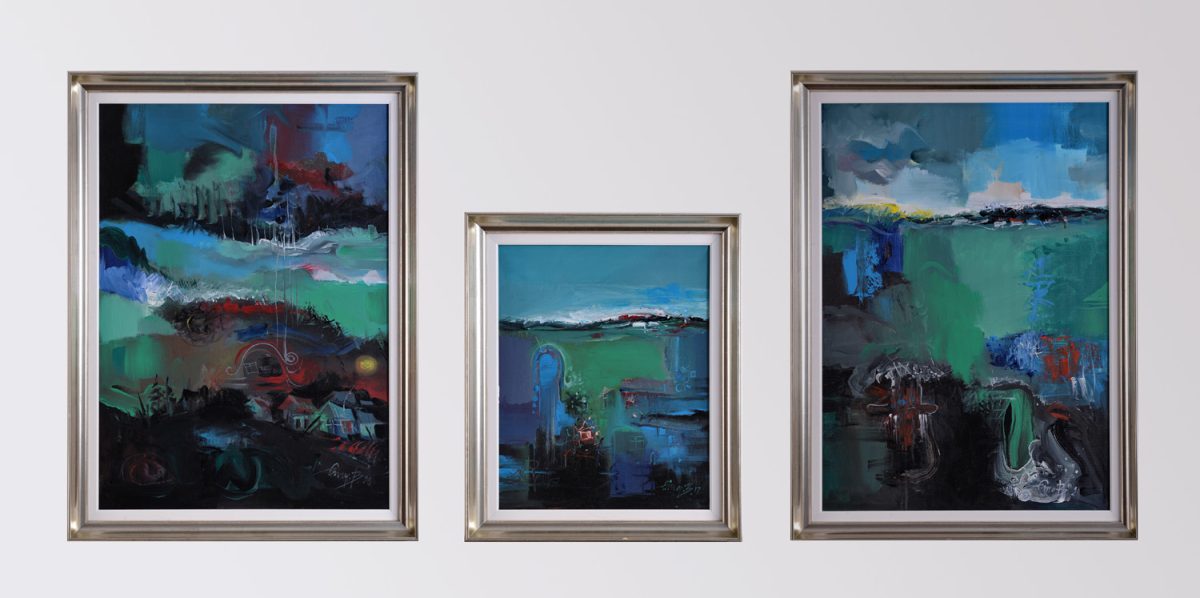 Dimineața – triptic – pictură în acrilic, artist Emanuel Bumbu – Emanuel Bumbu – O Galerie de Artă
