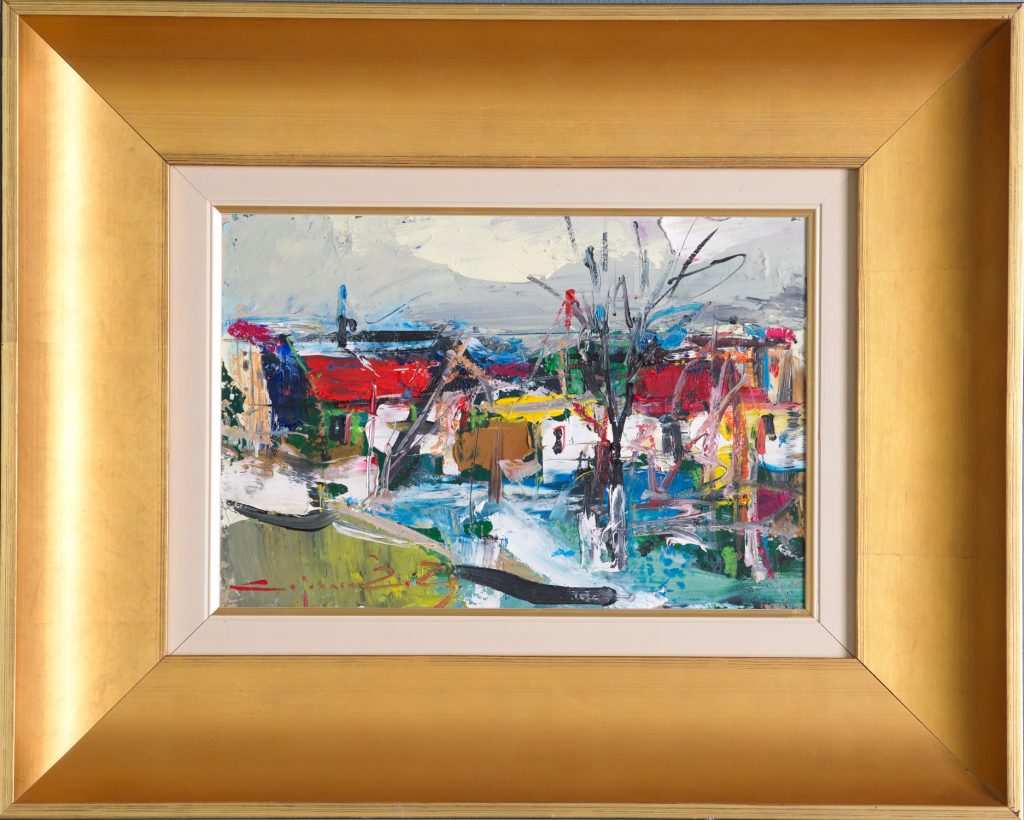 Duminica în sat – pictură în ulei, artist Iurie Cojocaru – Iurie Cojocaru – O Galerie de Artă