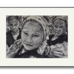 Fata din Maramureș – cărbune pe hârtie, artist Björn Reinhardt – Björn Reinhardt – O Galerie de Artă