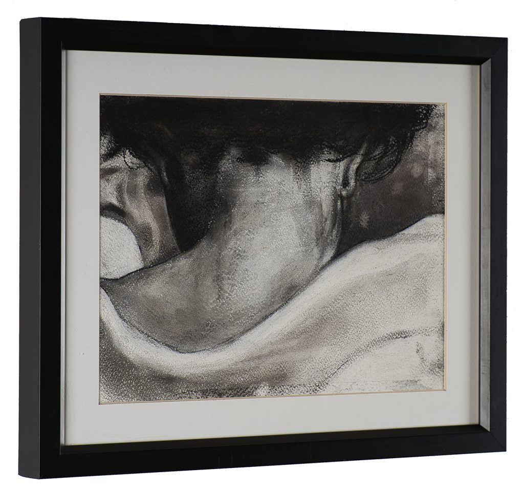 I lost my pearl – cărbune,pastel pe hârtie, artistă Edmona – Edmona – O Galerie de Artă