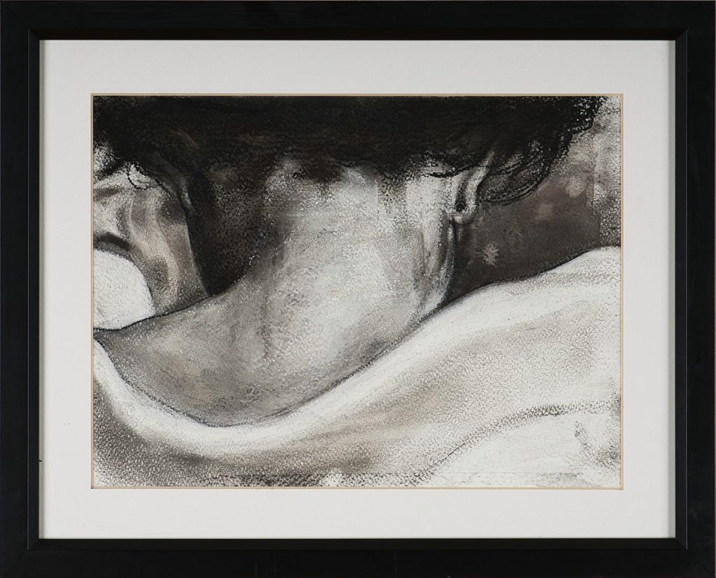 I lost my pearl – cărbune,pastel pe hârtie, artistă Edmona – Edmona – O Galerie de Artă