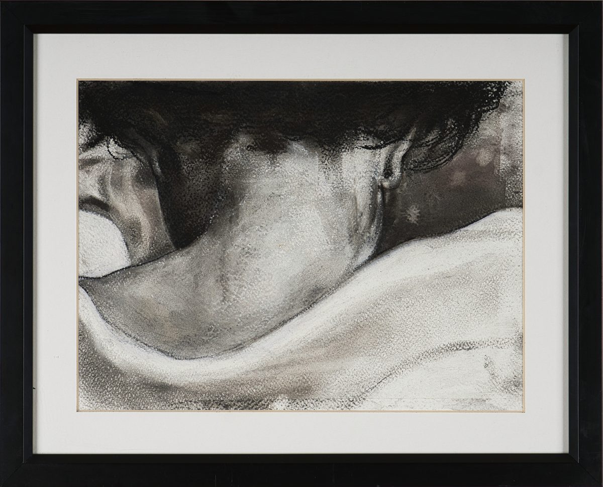 I lost my pearl – cărbune,pastel pe hârtie, artistă Edmona – Edmona – O Galerie de Artă