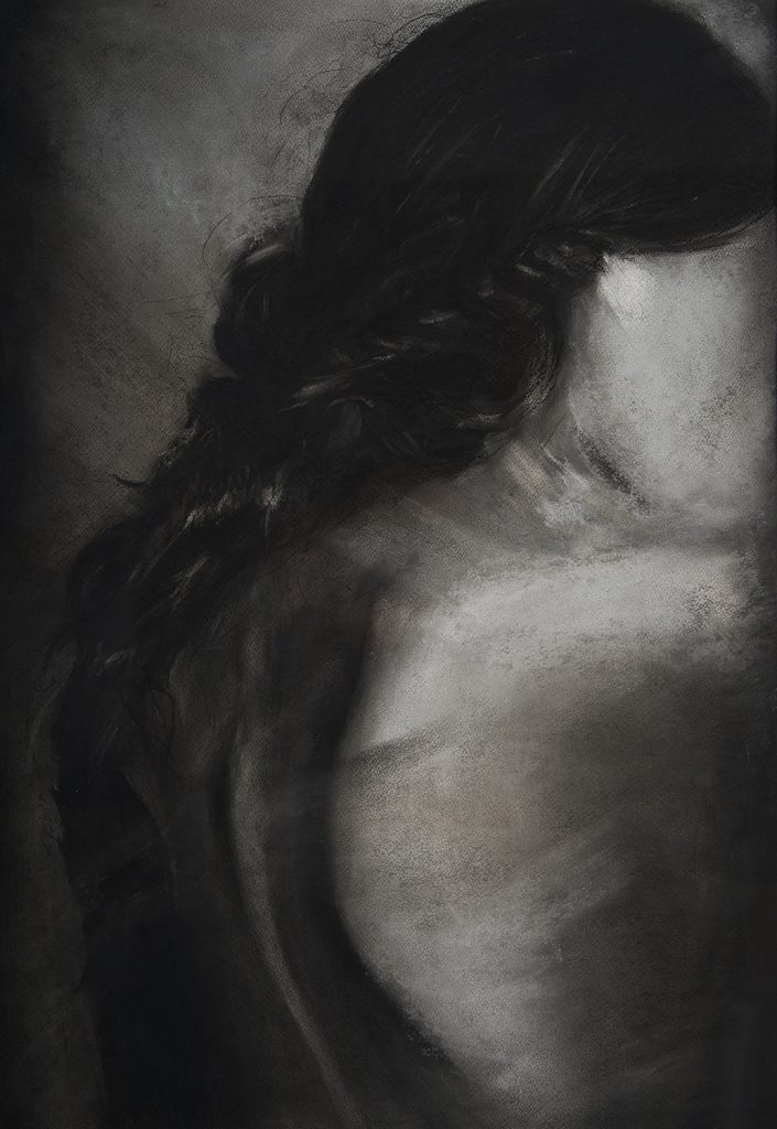 I decided to – cărbune,pastel pe hârtie, artistă Edmona – Edmona – O Galerie de Artă