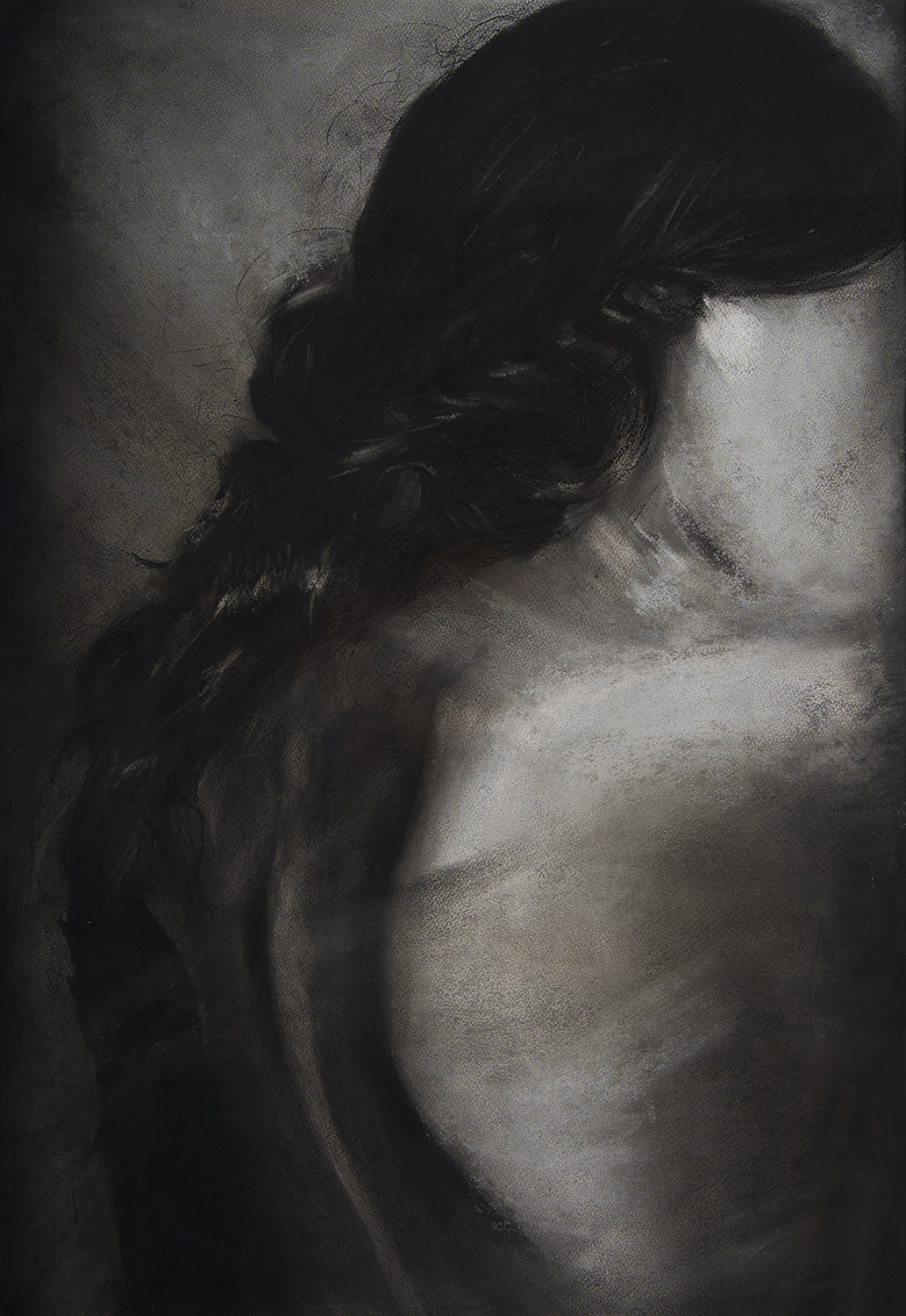 I decided to – cărbune,pastel pe hârtie, artistă Edmona – Edmona – O Galerie de Artă