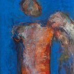 Înger pe albastru – pictură în ulei, artist Iurie Cojocaru – Iurie Cojocaru – O Galerie de Artă