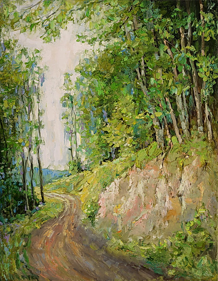 Cărare spre înger – pictură în ulei, artist Petru Leahu – Petru Leahu – O Galerie de Artă