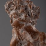 Meditație – sculptură în lut ars patinat, artist Petru Leahu – Petru Leahu – O Galerie de Artă