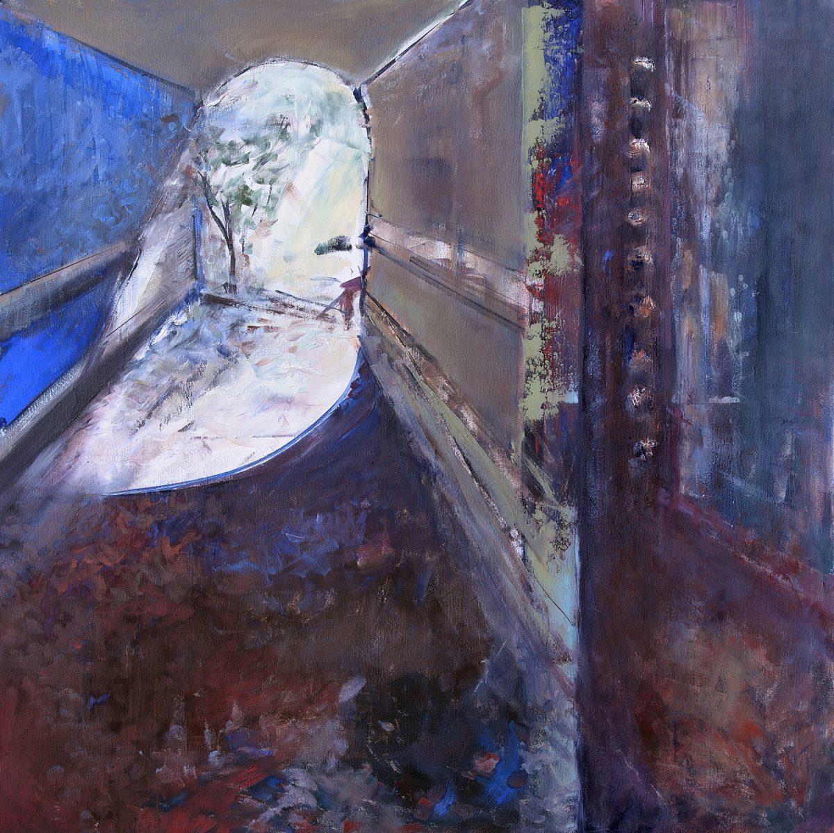 Pasaj albastru – pictură în ulei, artistă Cristina Marian – Cristina Marian – O Galerie de Artă