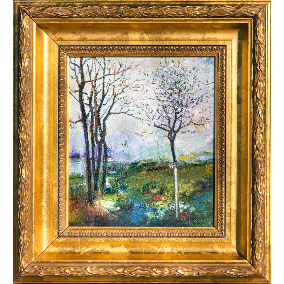 Peisaj de primăvară – pictură în ulei, artist Iurie Cojocaru – Iurie Cojocaru – O Galerie de Artă