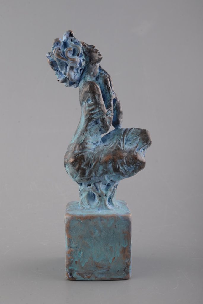Rugăciune – sculptură în lut ars patinat, artist Petru Leahu – Petru Leahu – O Galerie de Artă
