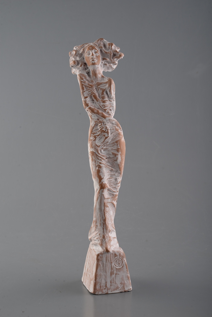 Solitudine – sculptură în lut ars patinat, artist Petru Leahu – Petru Leahu – O Galerie de Artă