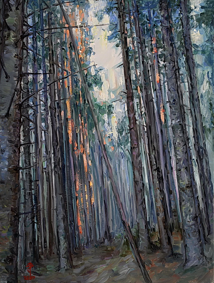Urcuș spre lumină – pictură în ulei, artist Petru Leahu – Petru Leahu – O Galerie de Artă