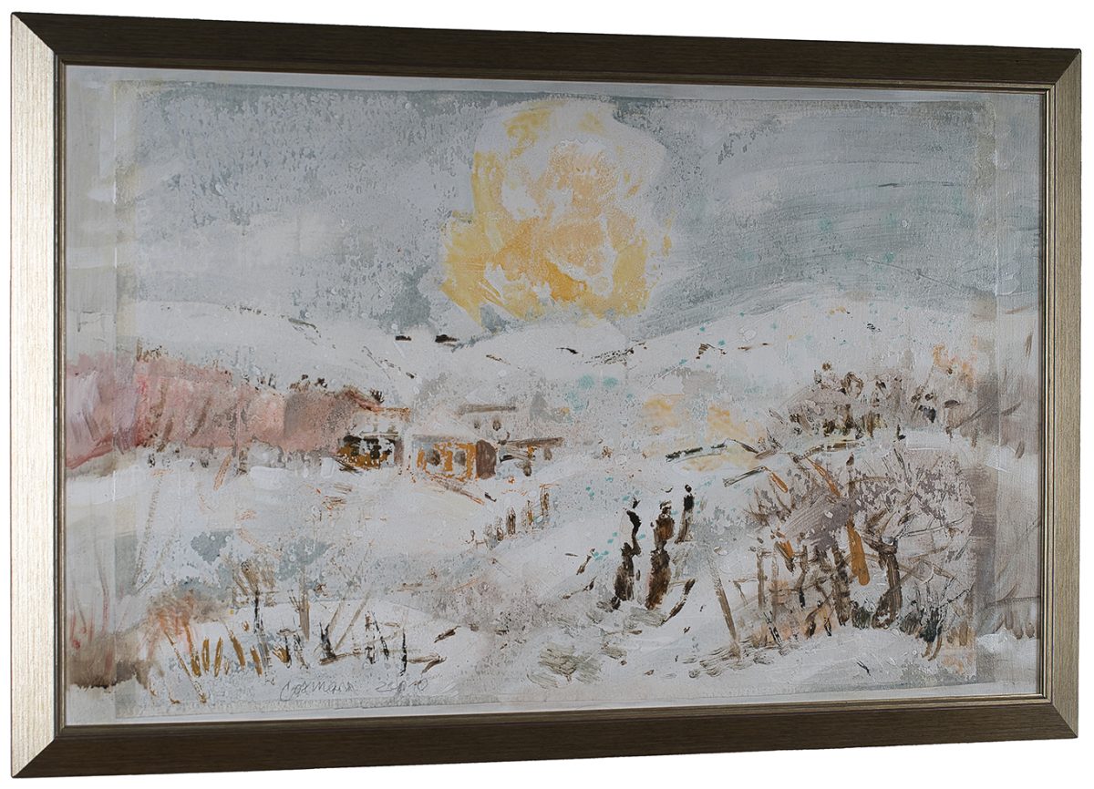 Iarna cu soare dublu IV – pictură în ulei, artist Octavian Cosman – Octavian Cosman – O Galerie de Artă