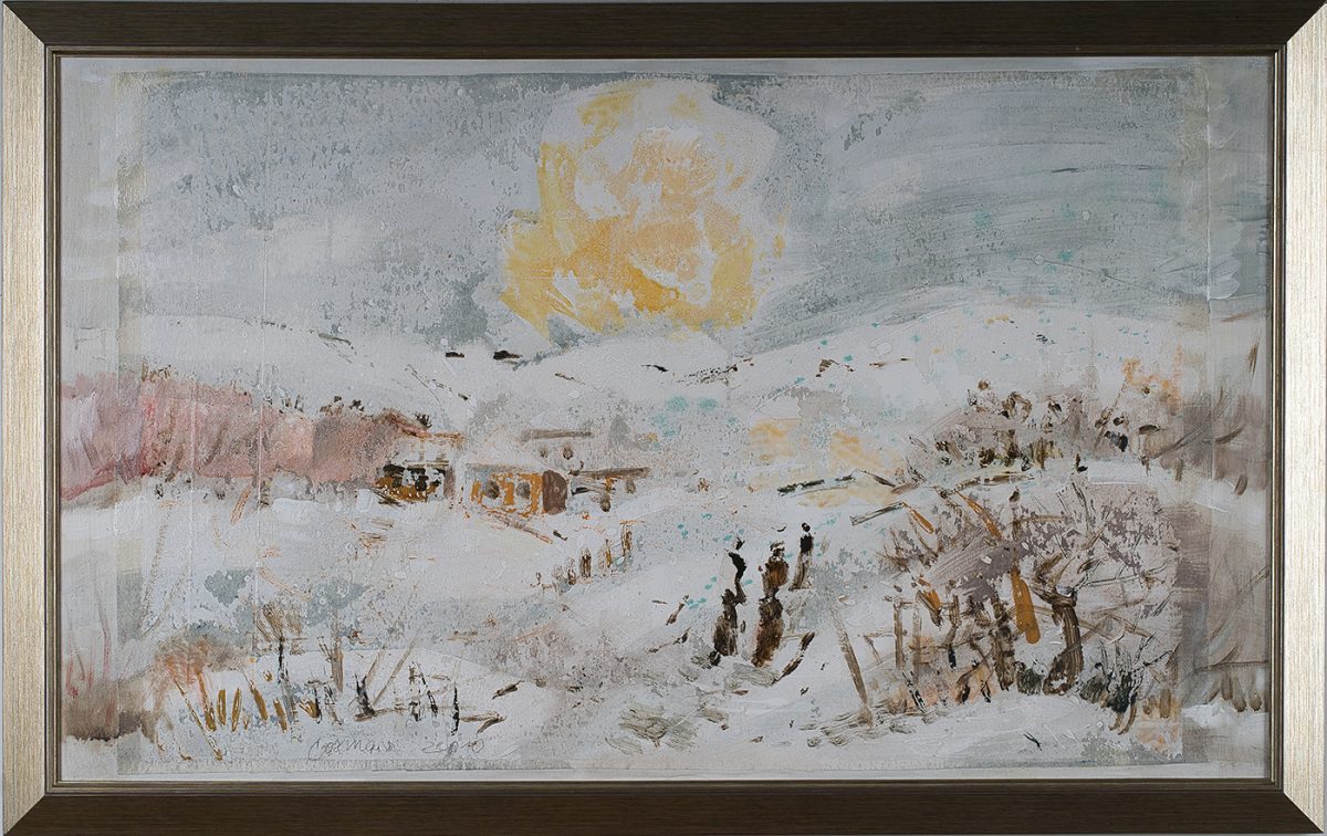 Iarna cu soare dublu IV – pictură în ulei, artist Octavian Cosman – Octavian Cosman – O Galerie de Artă