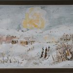 Iarna cu soare dublu IV – pictură în ulei, artist Octavian Cosman – Octavian Cosman – O Galerie de Artă