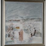 Iarna pe ulițe – pictură în ulei, artist Octavian Cosman – Octavian Cosman – O Galerie de Artă