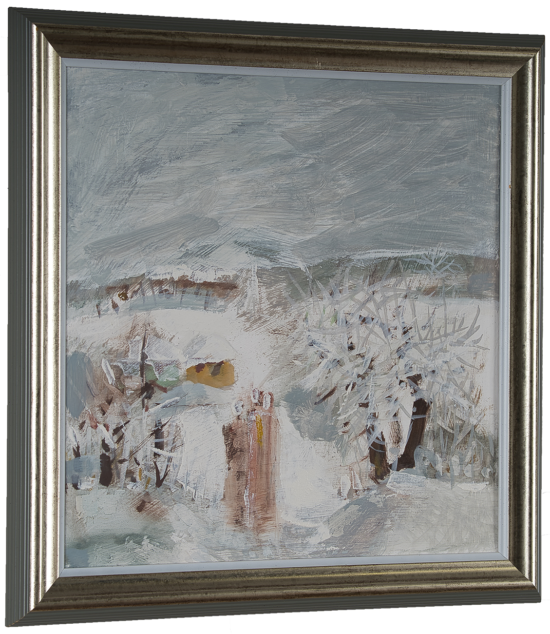 Iarna pe ulițe – pictură în ulei, artist Octavian Cosman – Octavian Cosman – O Galerie de Artă
