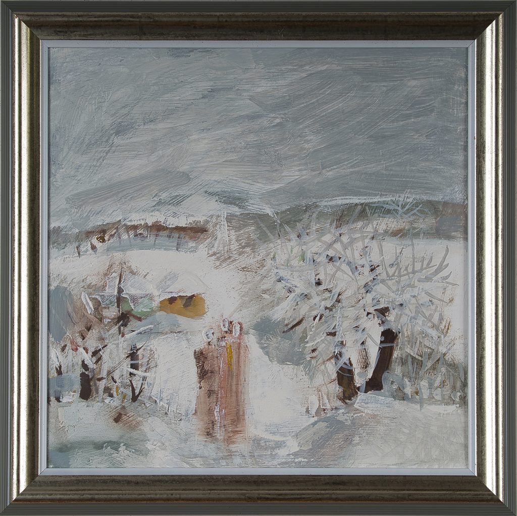 Iarna pe ulițe – pictură în ulei, artist Octavian Cosman – Octavian Cosman – O Galerie de Artă