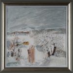 Iarna pe ulițe – pictură în ulei, artist Octavian Cosman – Octavian Cosman – O Galerie de Artă