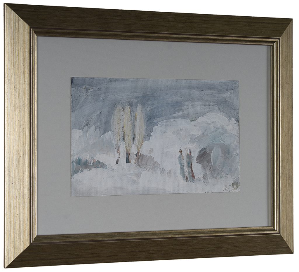 Iarna cu plopi – pictură în ulei, artist Octavian Cosman – Octavian Cosman – O Galerie de Artă