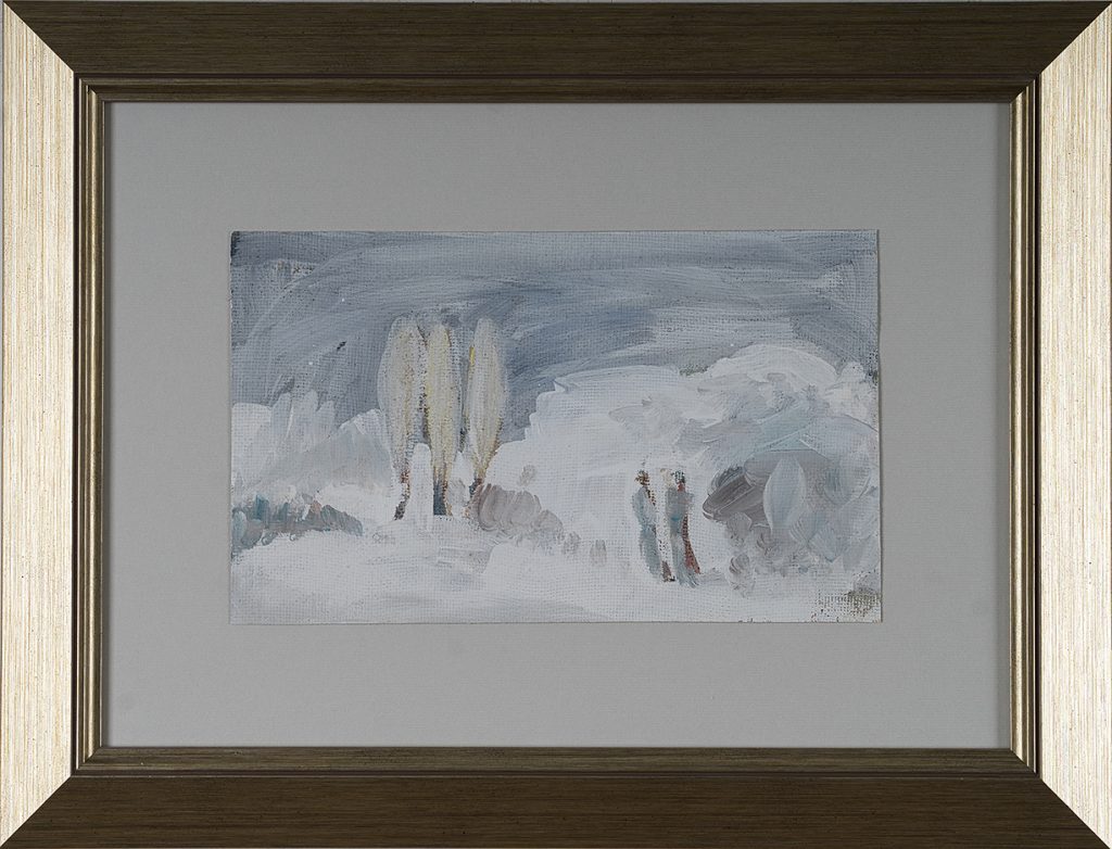 Iarna cu plopi – pictură în ulei, artist Octavian Cosman – Octavian Cosman – O Galerie de Artă