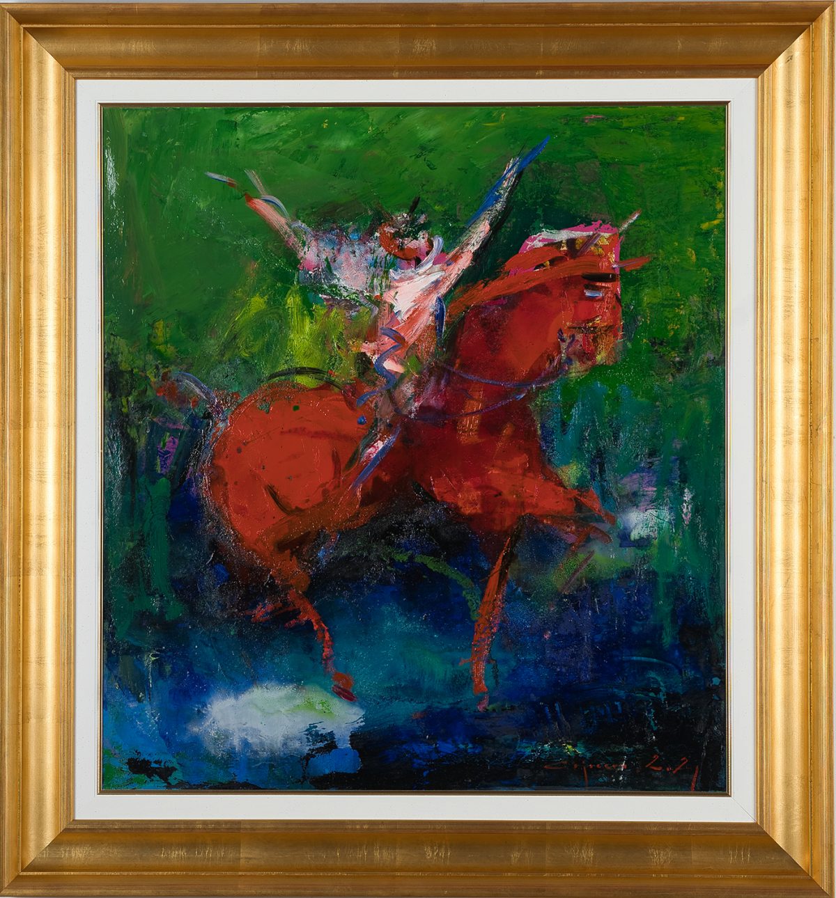 Călăreț în sărbătoare – pictură în ulei, artist Iurie Cojocaru – Iurie Cojocaru – O Galerie de Artă