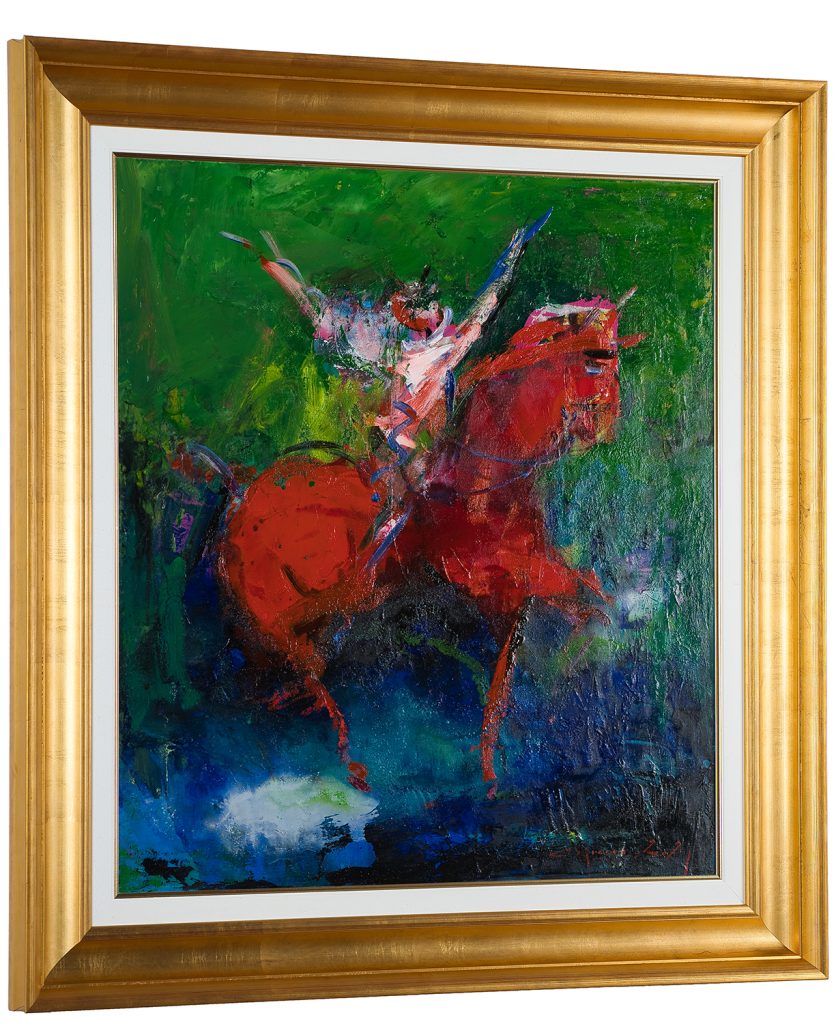 Călăreț în sărbătoare – pictură în ulei, artist Iurie Cojocaru – Iurie Cojocaru – O Galerie de Artă