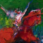 Călăreț în sărbătoare – pictură în ulei, artist Iurie Cojocaru – Iurie Cojocaru – O Galerie de Artă
